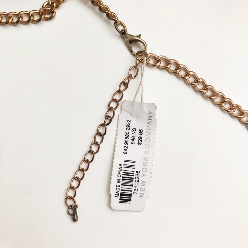New York & Company gold beaded statement necklace - Picture 3 of 3